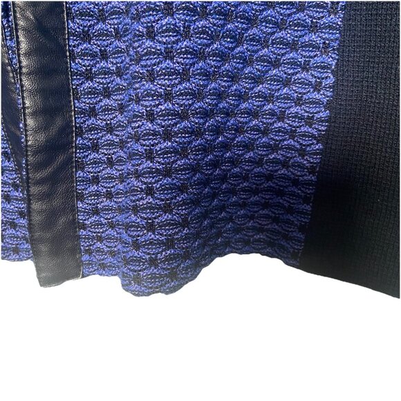 MING WANG Sapphire Tweed Knit Jacket Size 1X Purple Black 3/4 Sleeve Trim - Picture 4 of 9